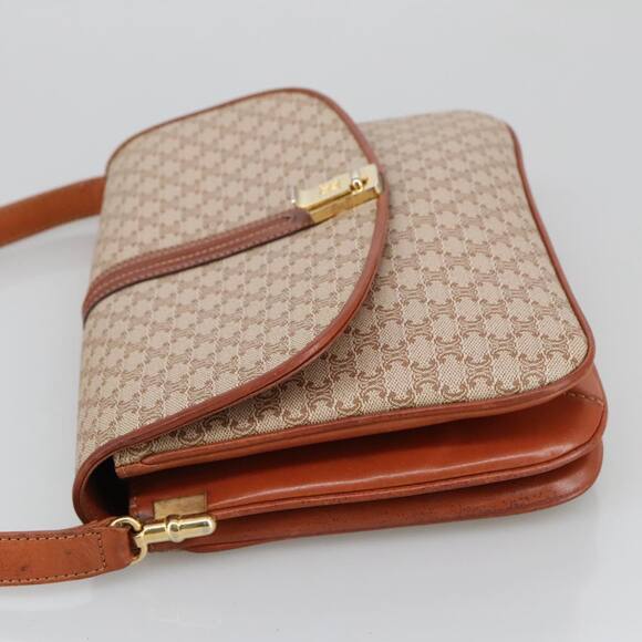 CELINE Macadam Canvas Shoulder Bag Beige Gold - Picture 5 of 13